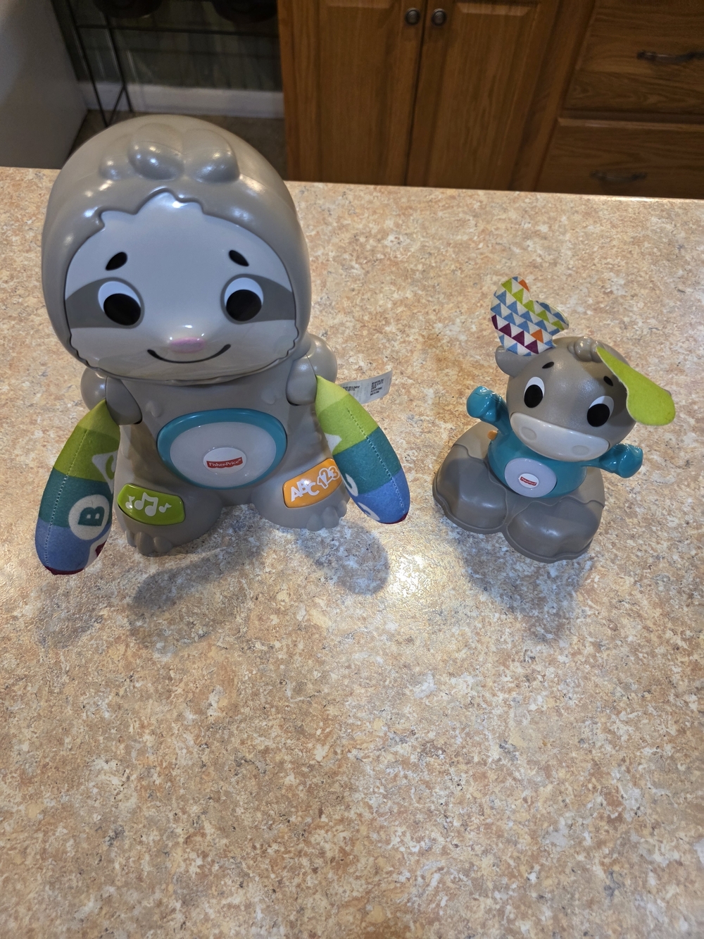 Fisher Price Gray Sloth & Musical Moose Learning Toy with Blue & Green Accents